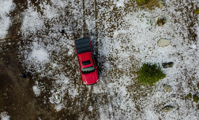 Car Gets Hit by Hail